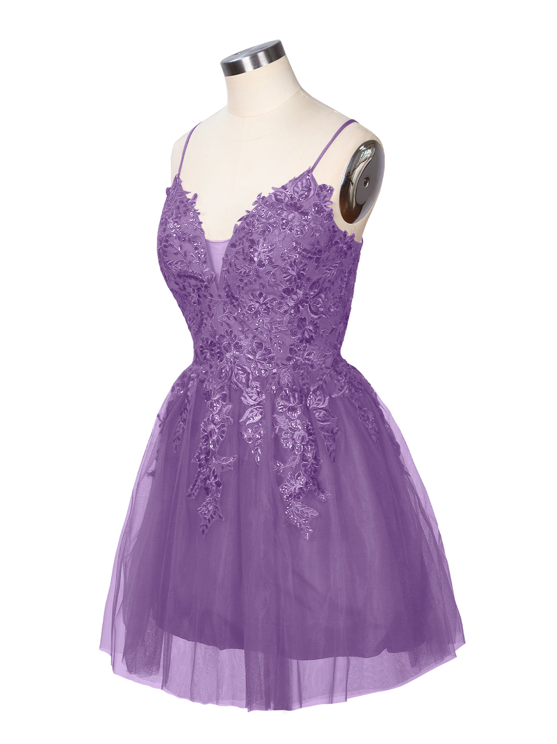Applique Soft Tulle Mini Dress 