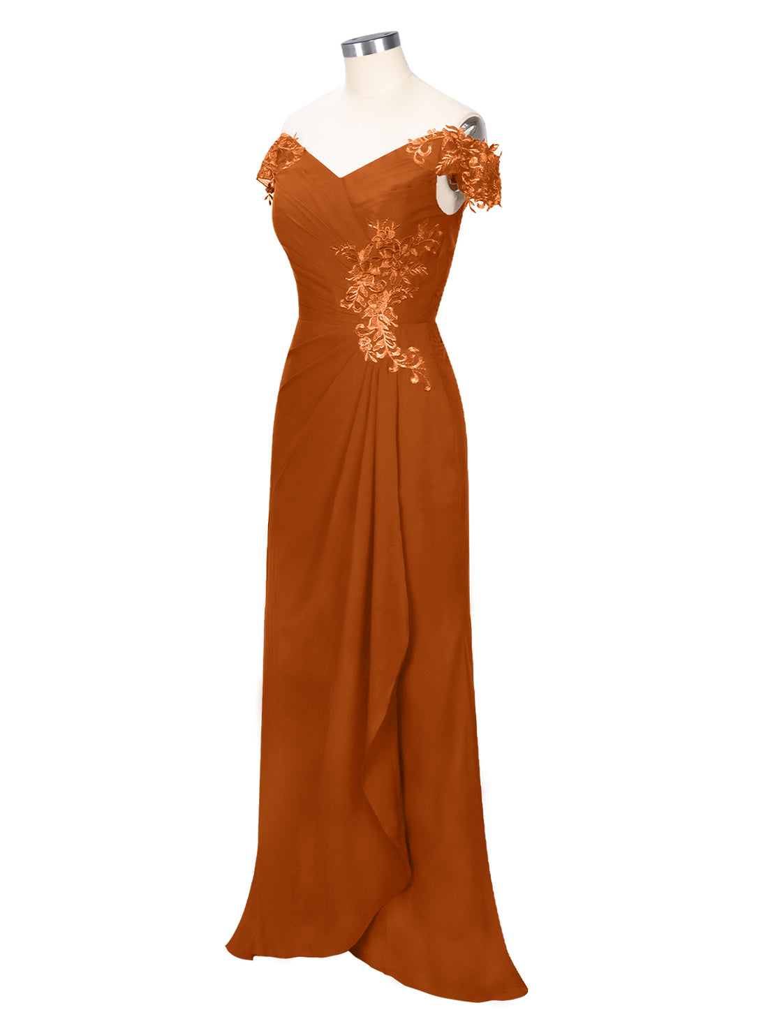 Off-Shoulder Chiffon Sheath Dress 