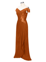 Off-Shoulder Chiffon Sheath Dress 