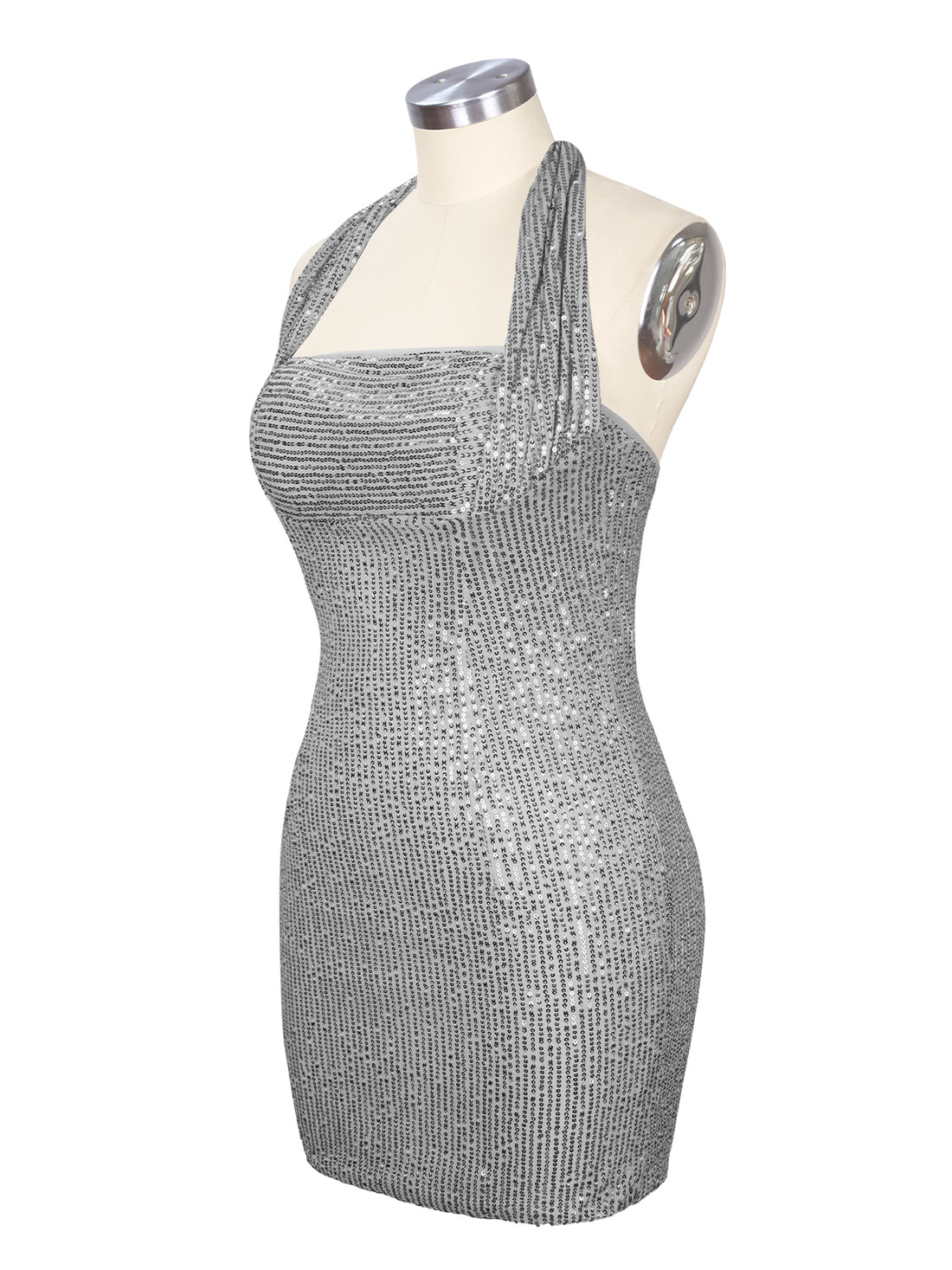 Halter Sequin Sheath Mini Dress 