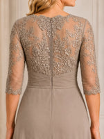 Lace Mother of the Bride Dress with 3/4 Sleeves