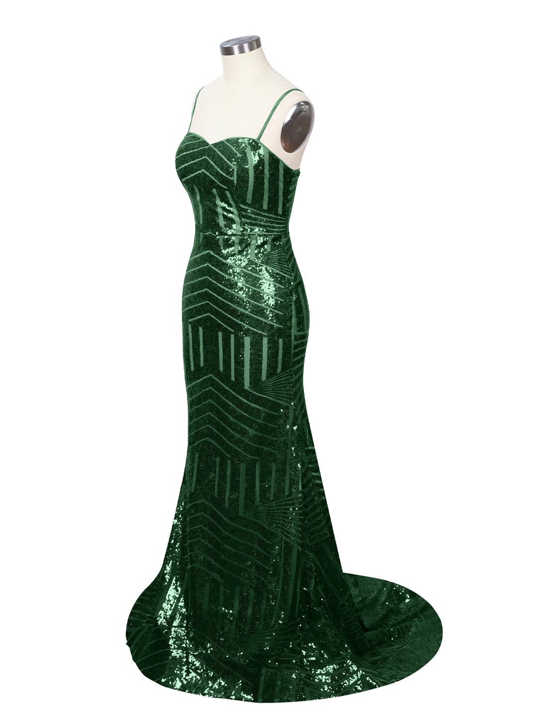 Geometric Sequin Prom Dress 