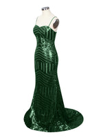 Geometric Sequin Prom Dress 