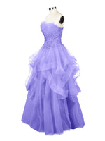 Tiered Strapless Prom Dress 