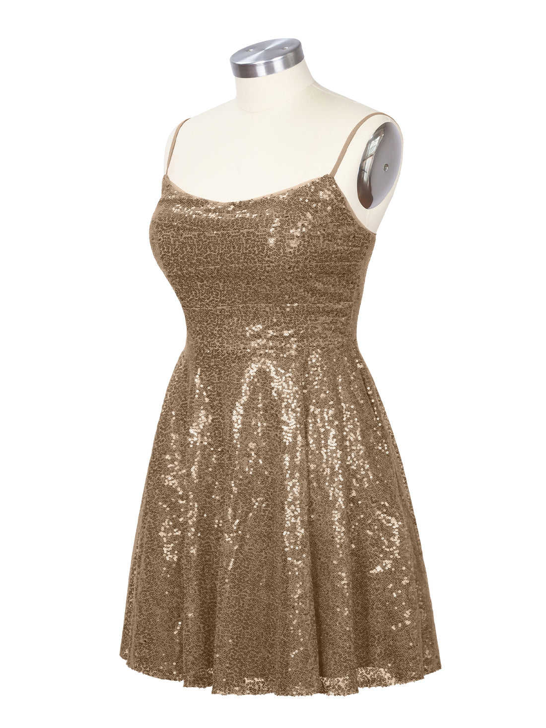 Sequin Scoop Neckline Mini Dress 