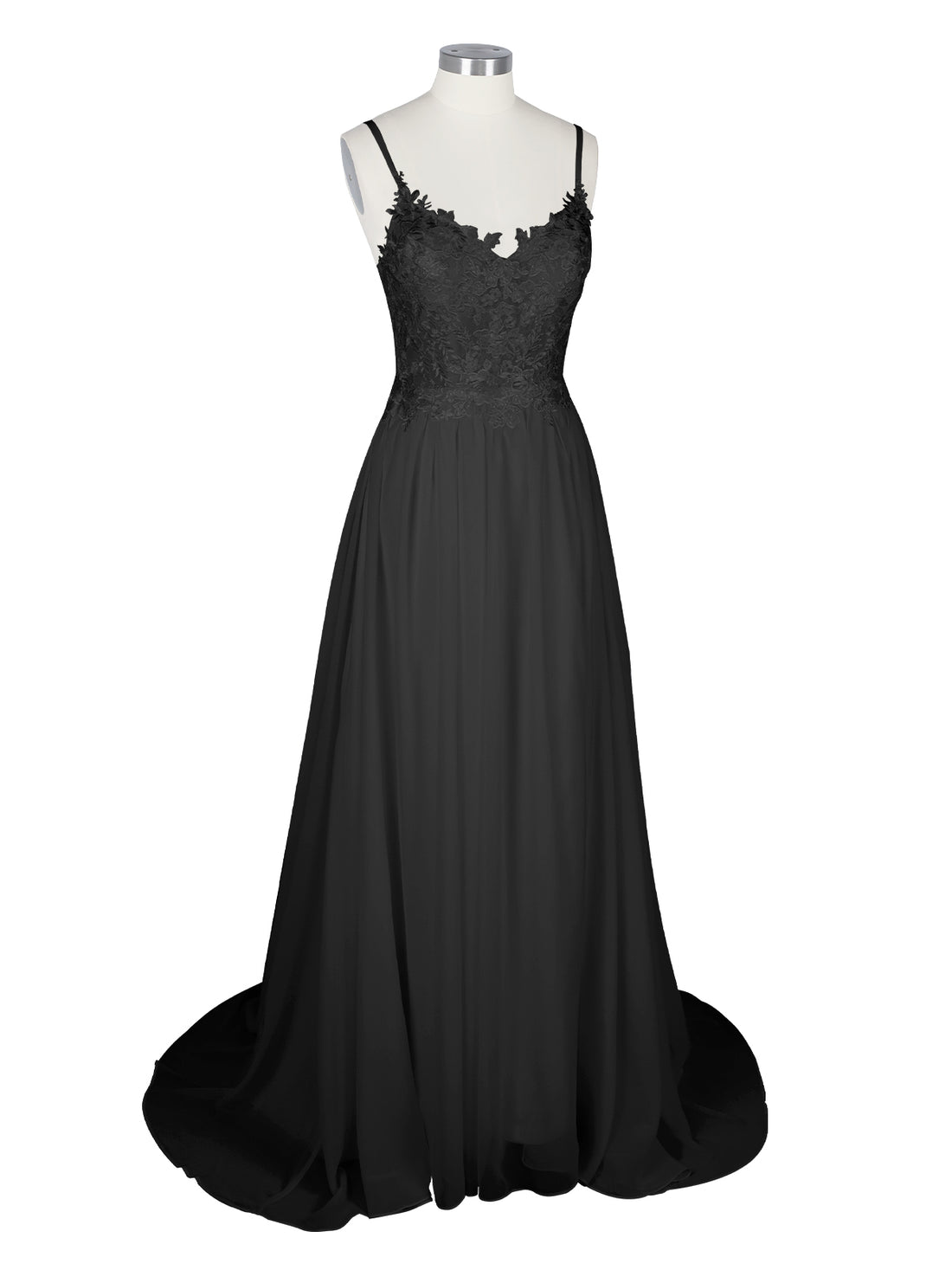 Applique Slit Chiffon Wedding Dress 