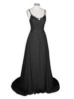 Applique Slit Chiffon Wedding Dress 