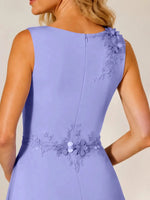 A Line Mother of the Bride Dress with 3D Flowers
