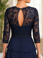 A-Line Long Lace Mother of the Bride Dress