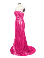 Geometric Sequin Prom Dress 