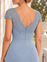 Sheath Mother of the Bride Dress with Cap Sleeves
