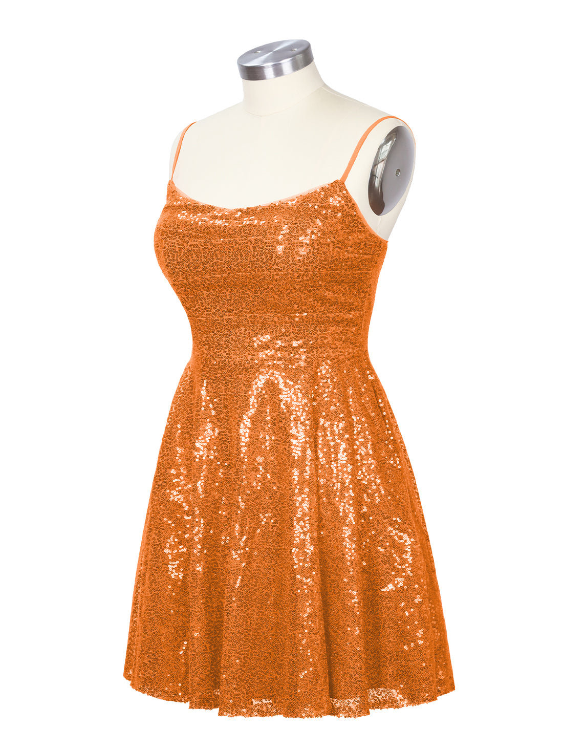 Sequin Scoop Neckline Mini Dress 