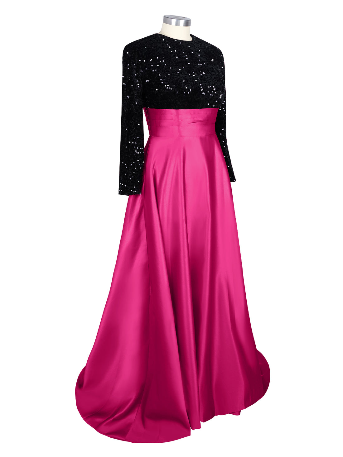 Sequin Jewel Neckline Prom Dress 