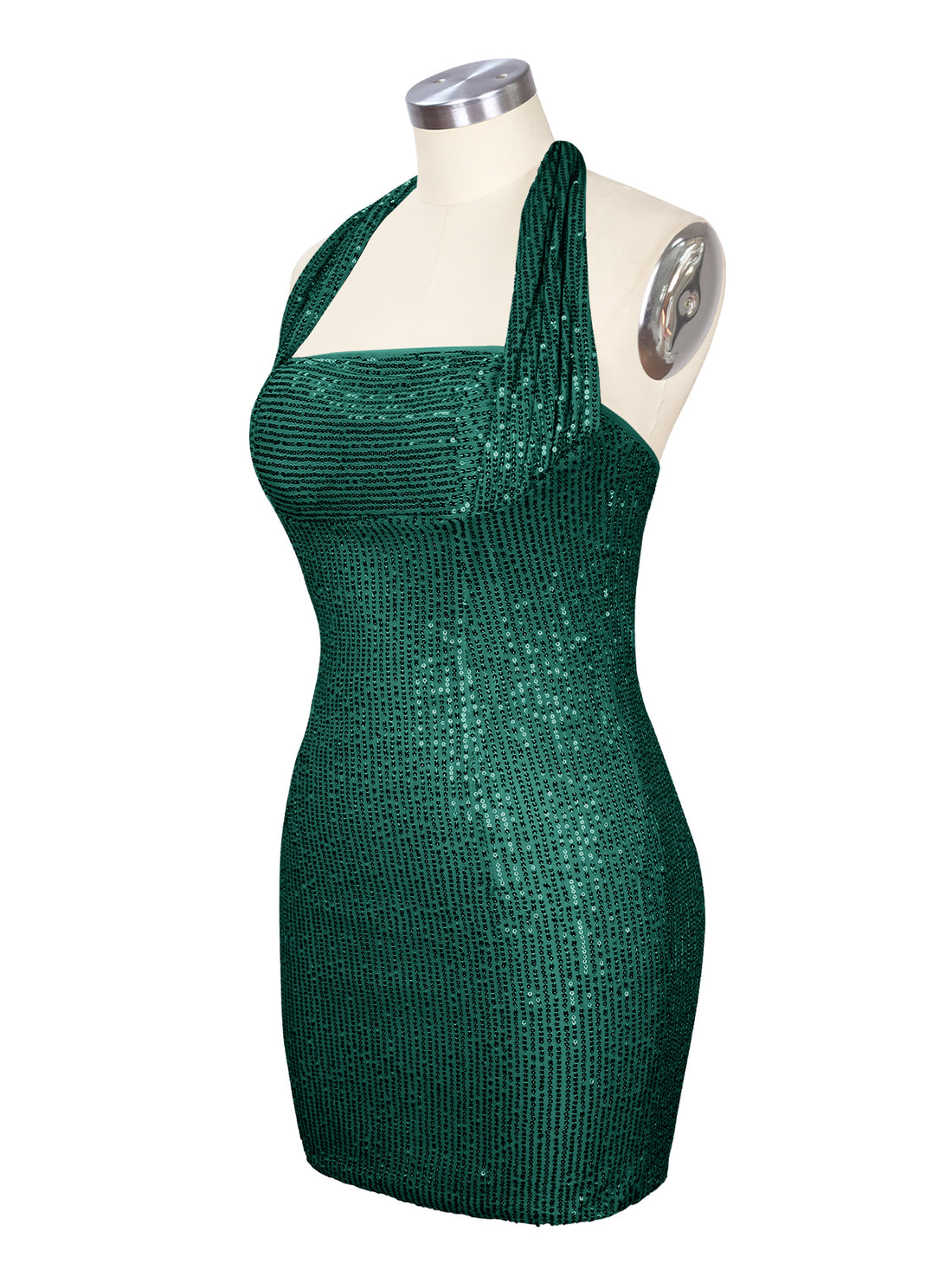 Halter Sequin Sheath Mini Dress 