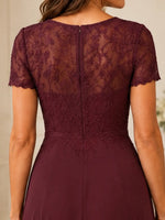 Lace Mother of the Bride Dress with Short Sleeves