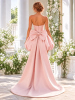 A-Line Homecoming Dress with Long Back Bow
