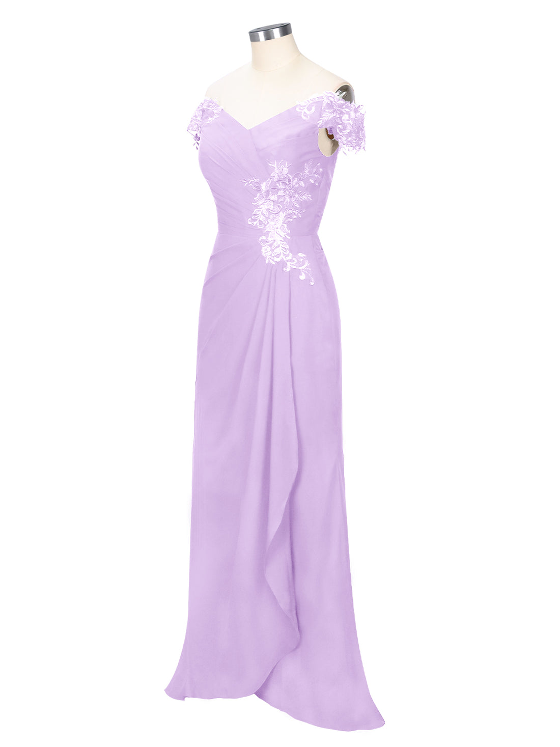 Off-Shoulder Chiffon Sheath Dress 