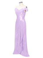 Off-Shoulder Chiffon Sheath Dress 