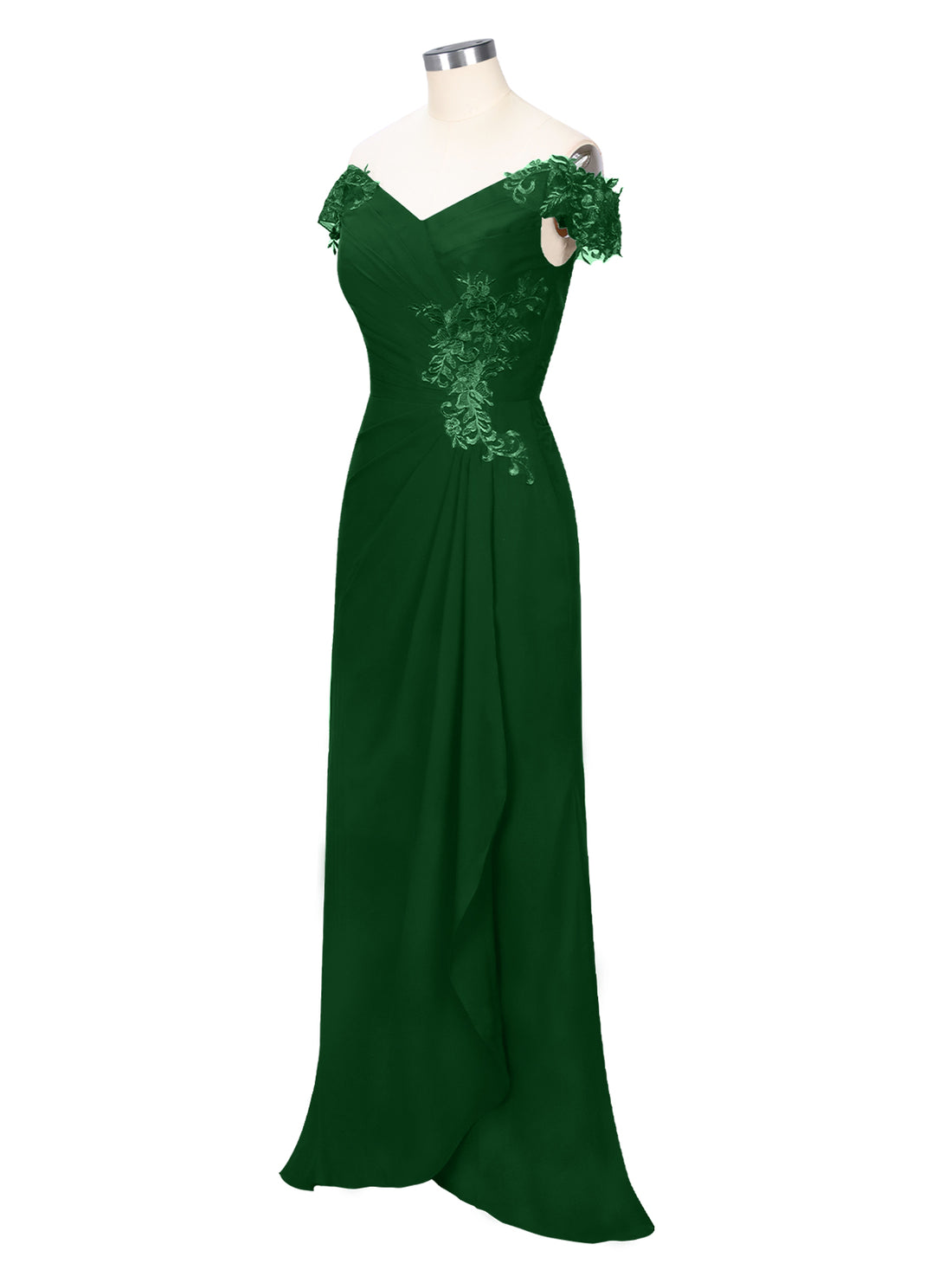 Off-Shoulder Chiffon Sheath Dress 
