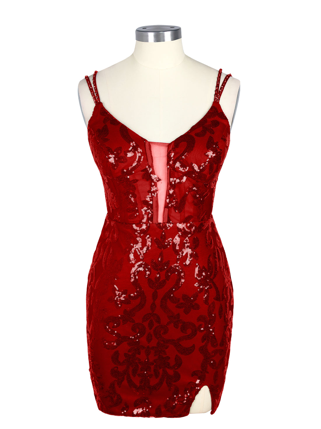 Double Spaghetti Bodycon Mini Dress 