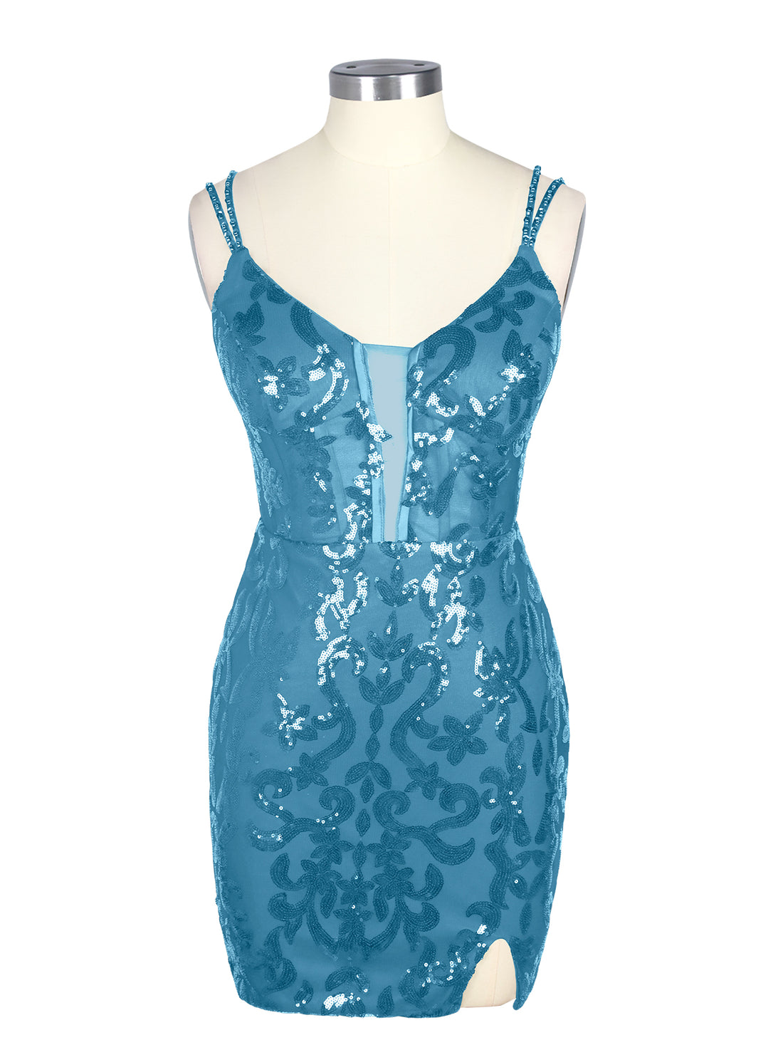 Double Spaghetti Bodycon Mini Dress 