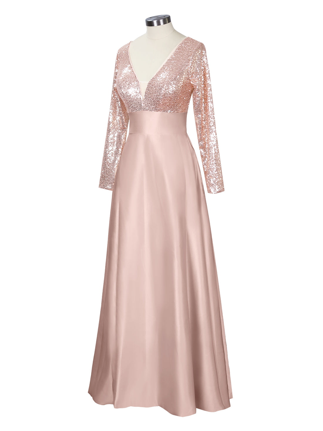 Long Sleeveless Sequin Prom Dress 