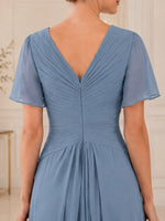 Chiffon Wedding Dress with Flutter Sleeves