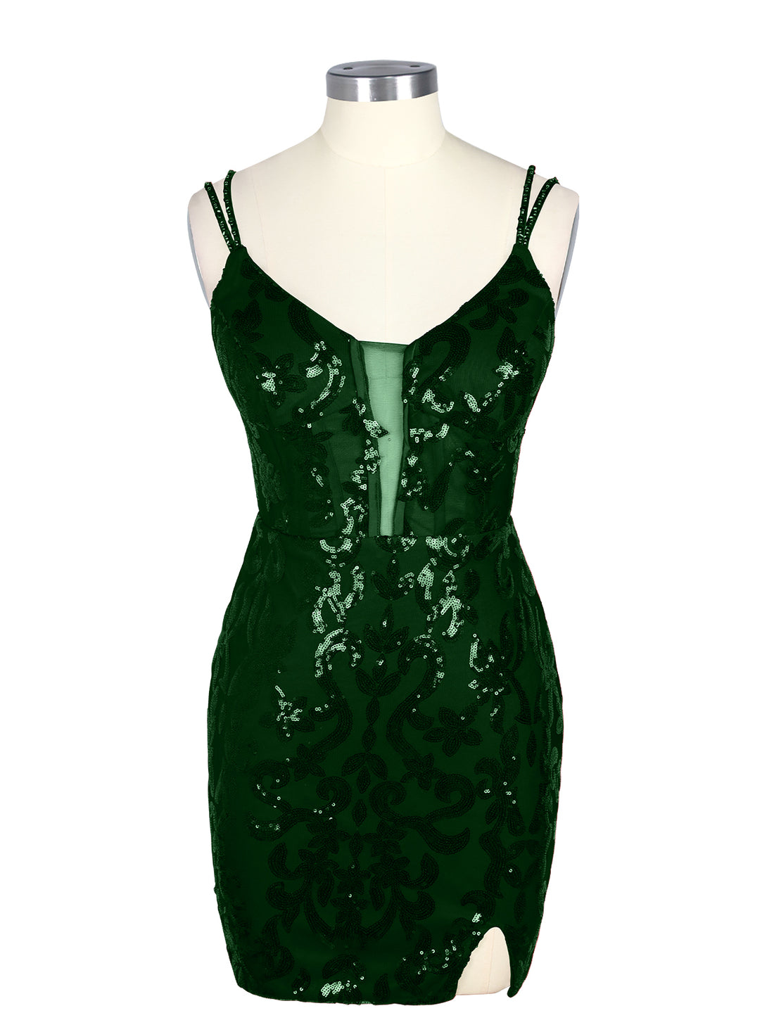 Double Spaghetti Bodycon Mini Dress 