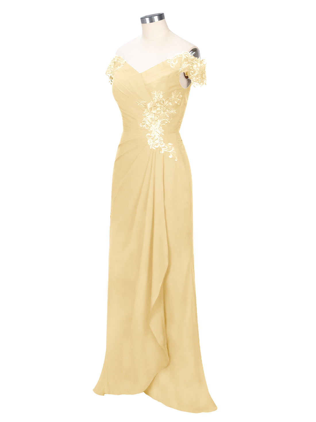 Off-Shoulder Chiffon Sheath Dress 