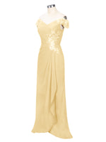 Off-Shoulder Chiffon Sheath Dress 