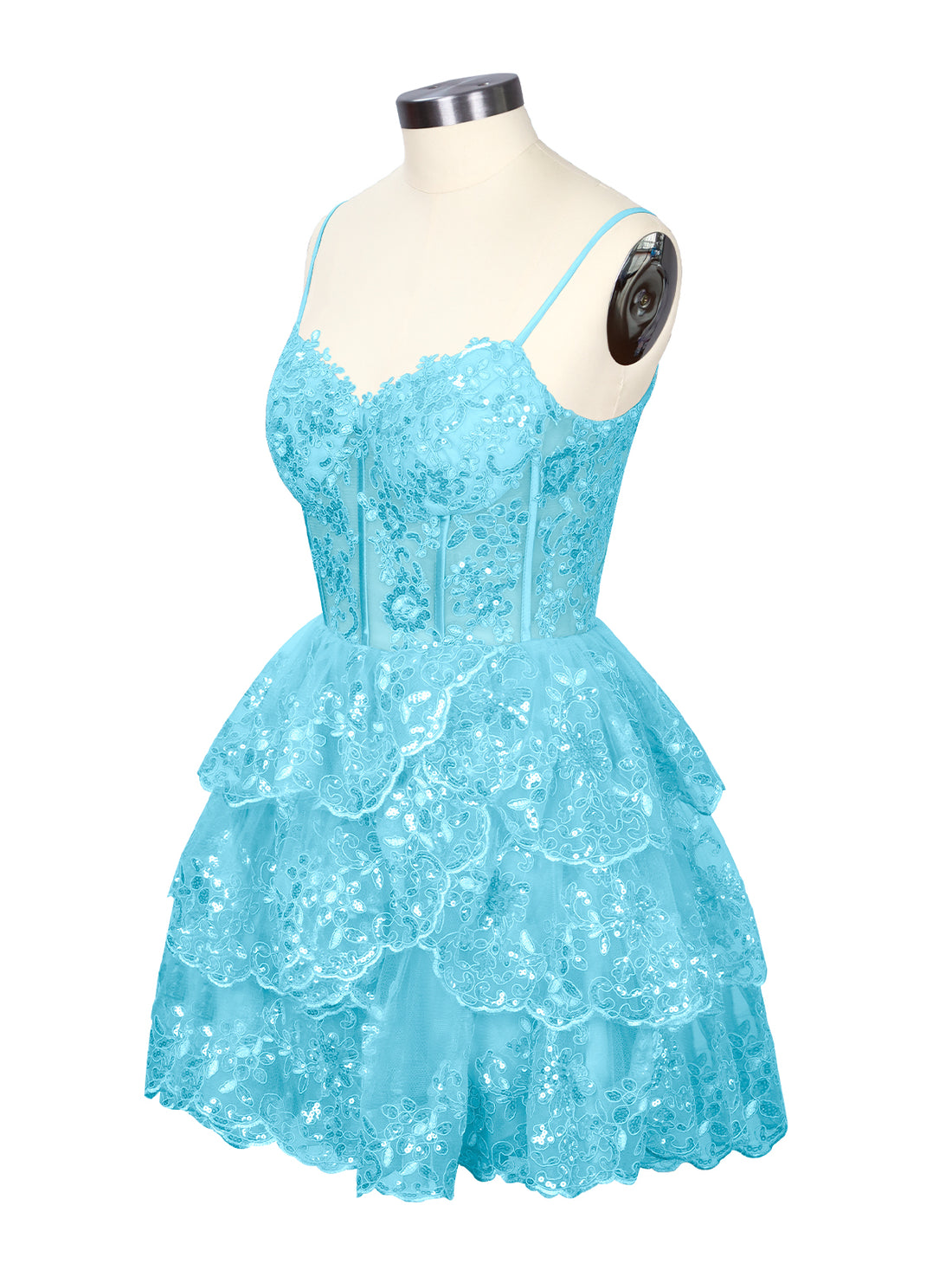Sequin Appliques Mini Dress 