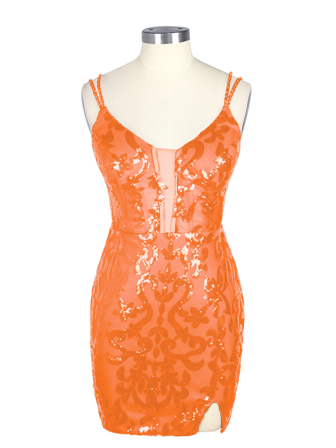 Double Spaghetti Bodycon Mini Dress 