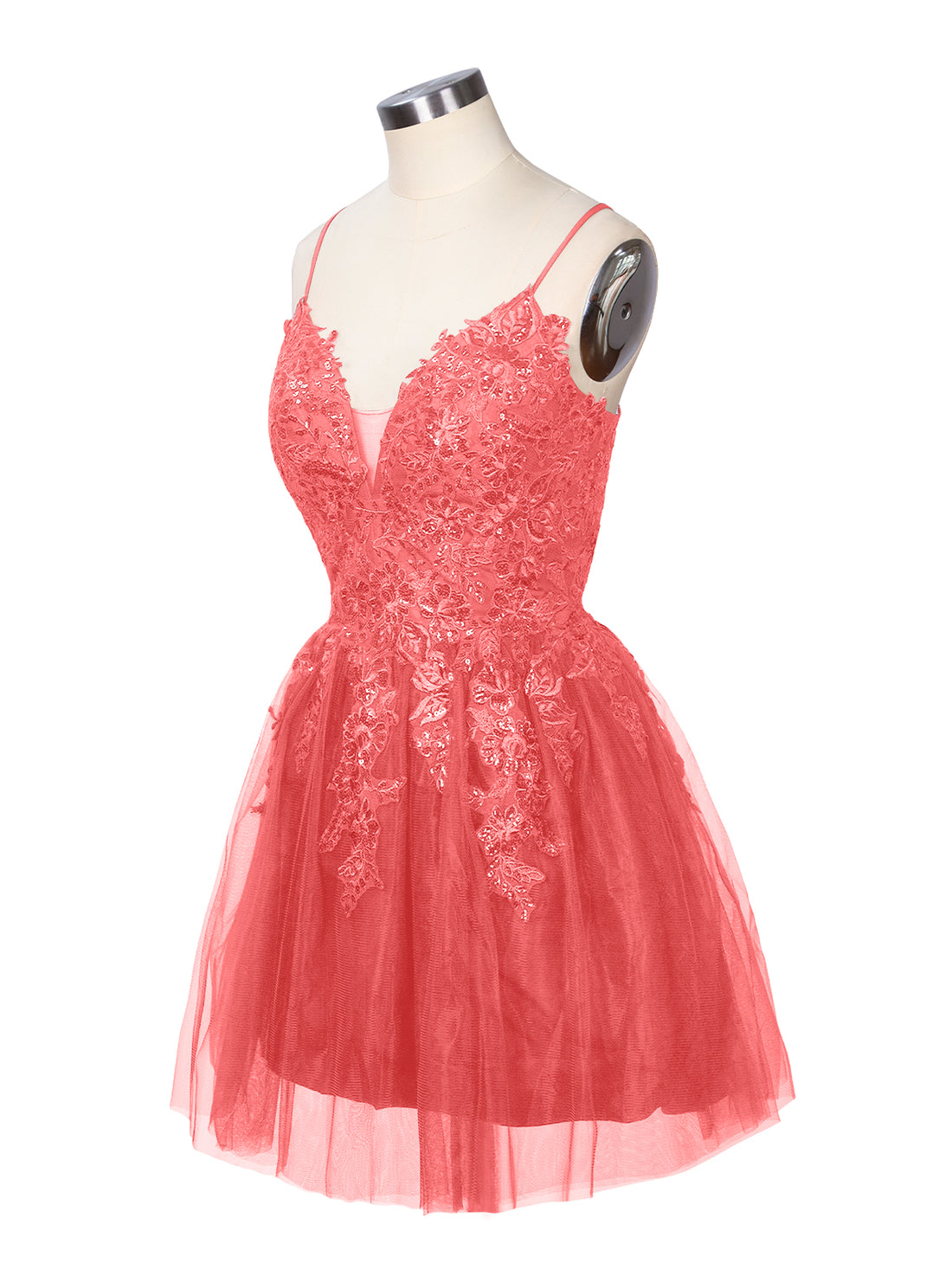 Applique Soft Tulle Mini Dress 