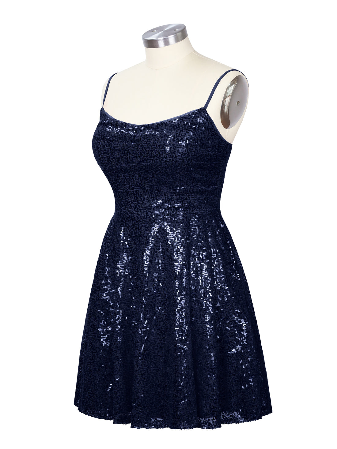 Sequin Scoop Neckline Mini Dress 