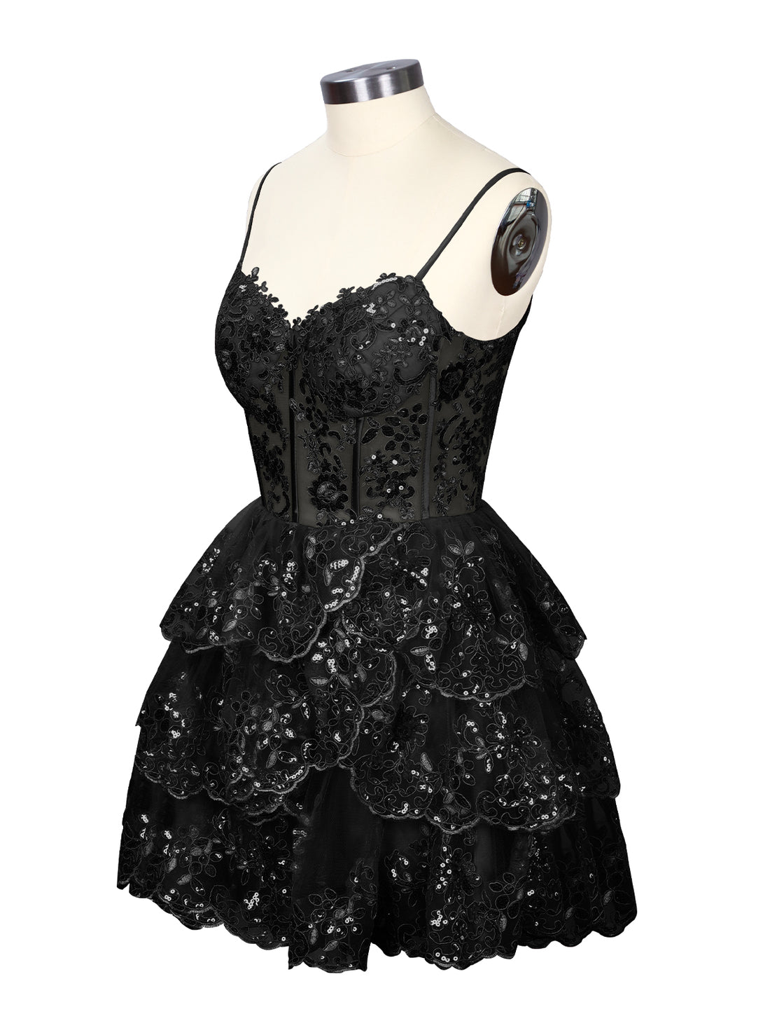 Sequin Appliques Mini Dress 