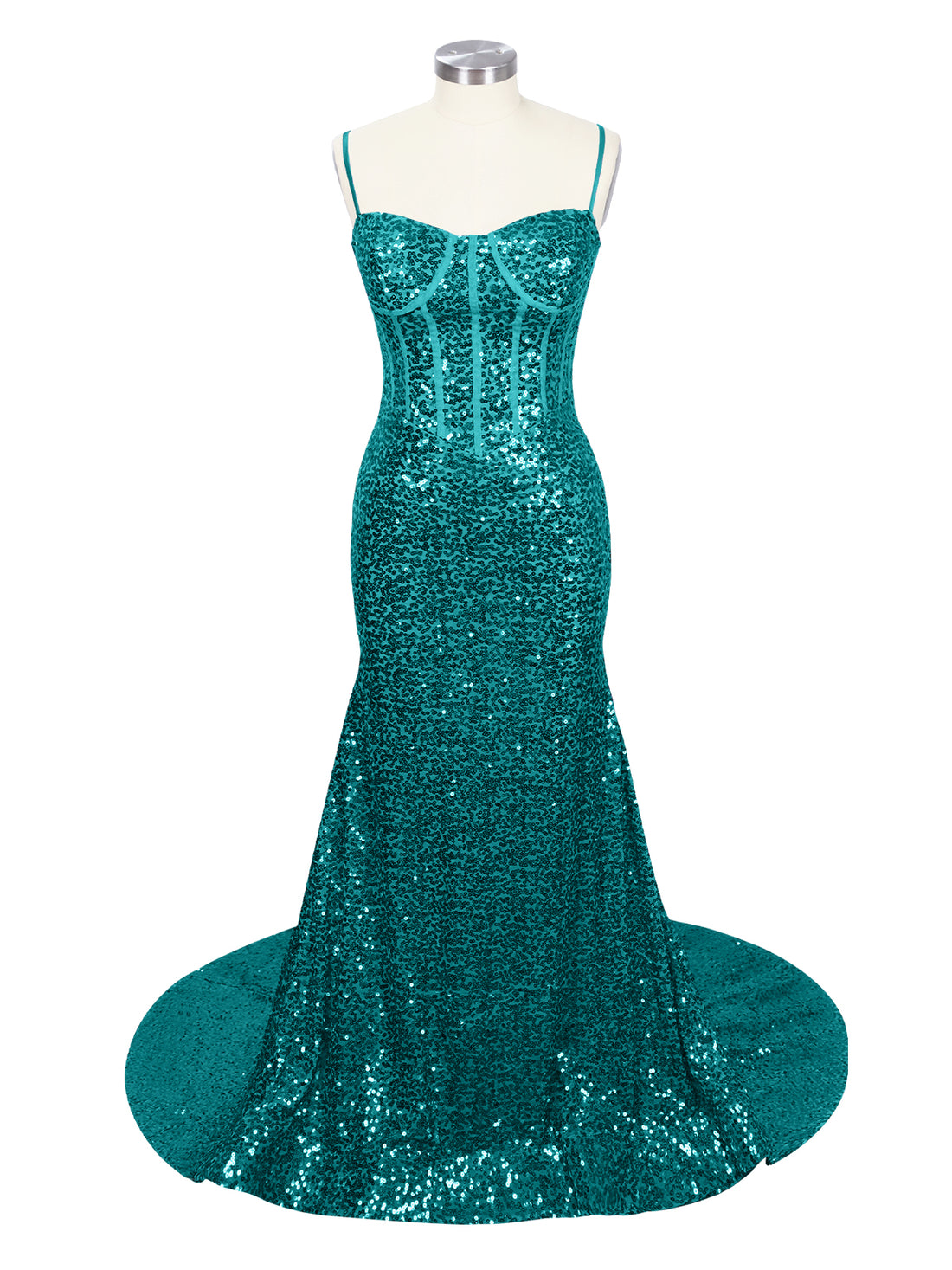 Spaghetti Sheath Prom Dress 