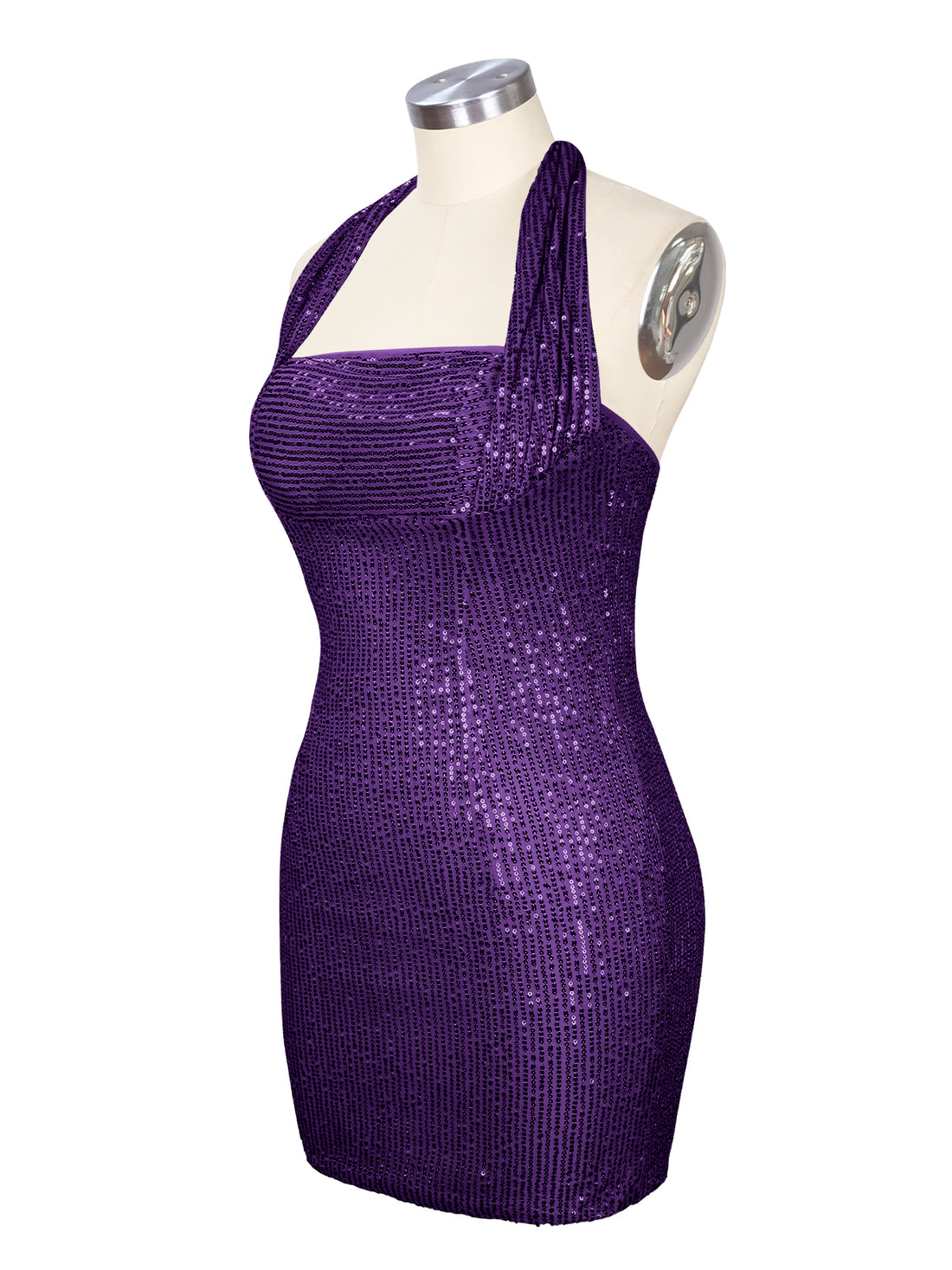 Halter Sequin Sheath Mini Dress 
