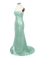 Geometric Sequin Prom Dress 