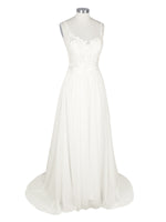 Applique Slit Chiffon Wedding Dress 