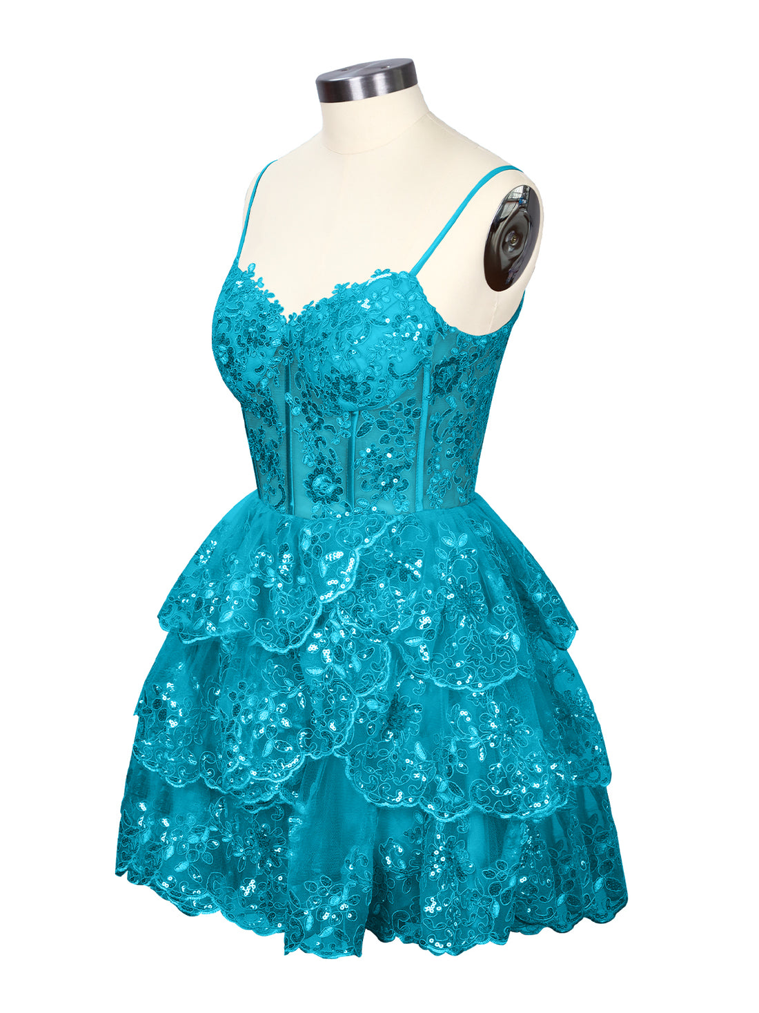 Sequin Appliques Mini Dress 