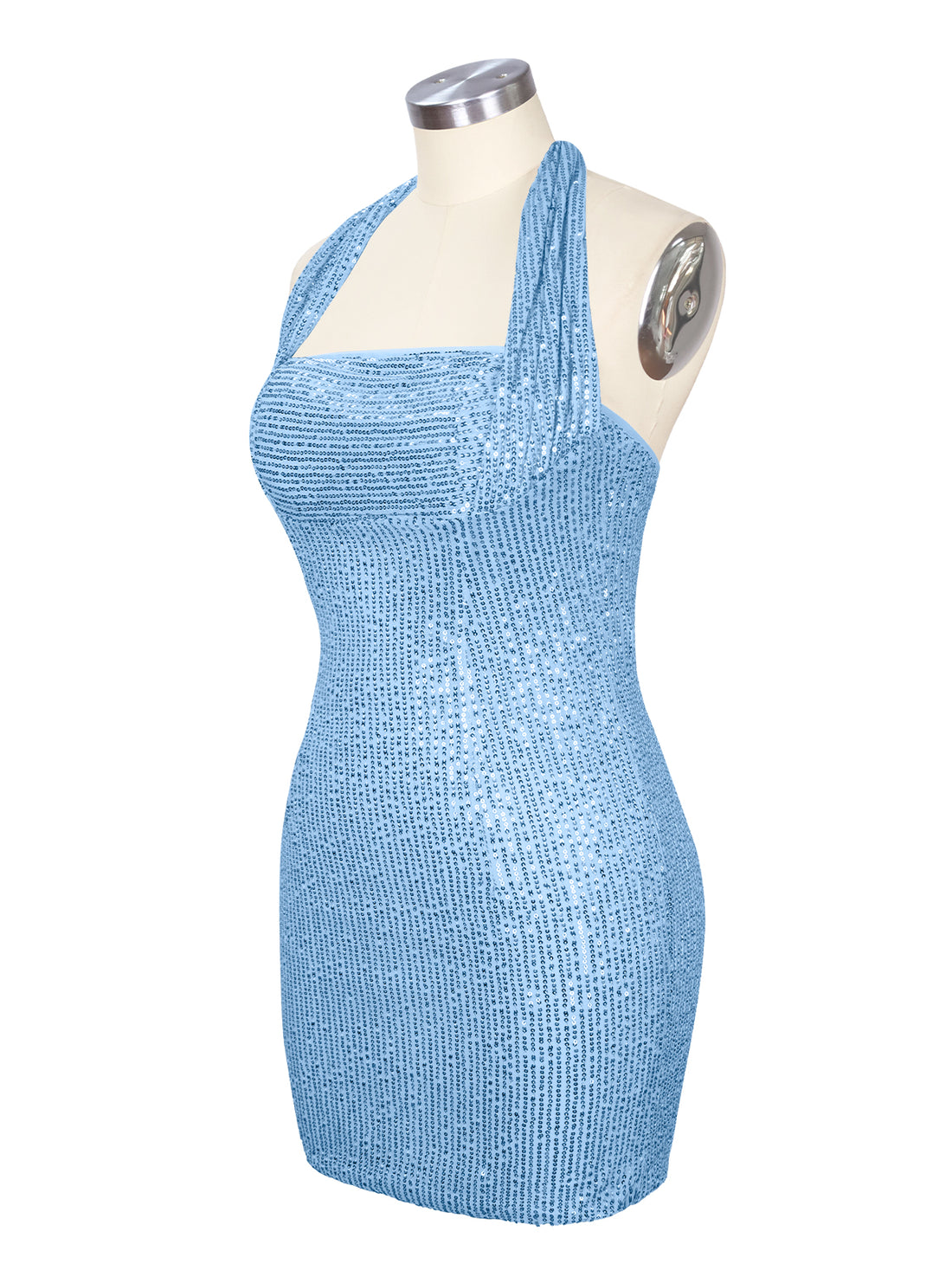 Halter Sequin Sheath Mini Dress 