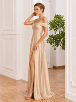 A-line Prom Dress with High Slit