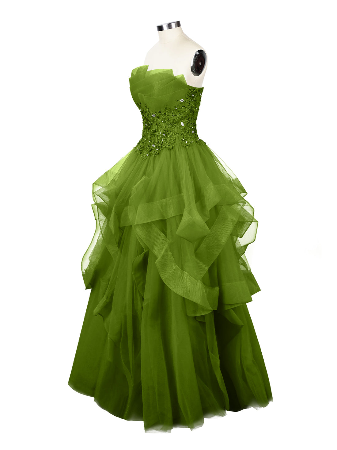 Tiered Strapless Prom Dress 