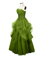 Tiered Strapless Prom Dress 