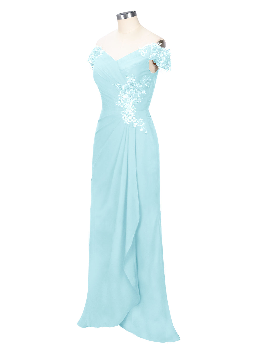Off-Shoulder Chiffon Sheath Dress 