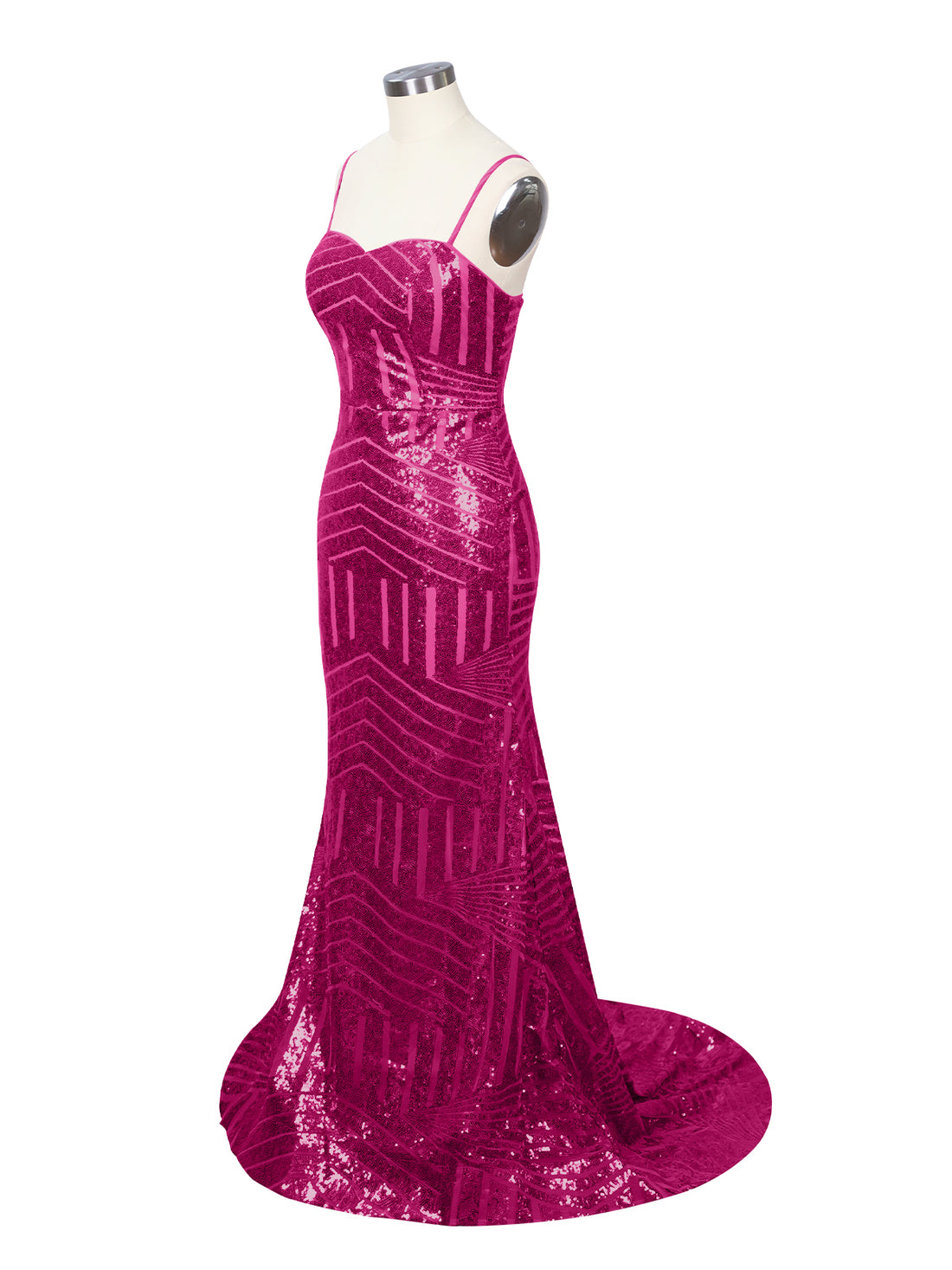 Geometric Sequin Prom Dress 