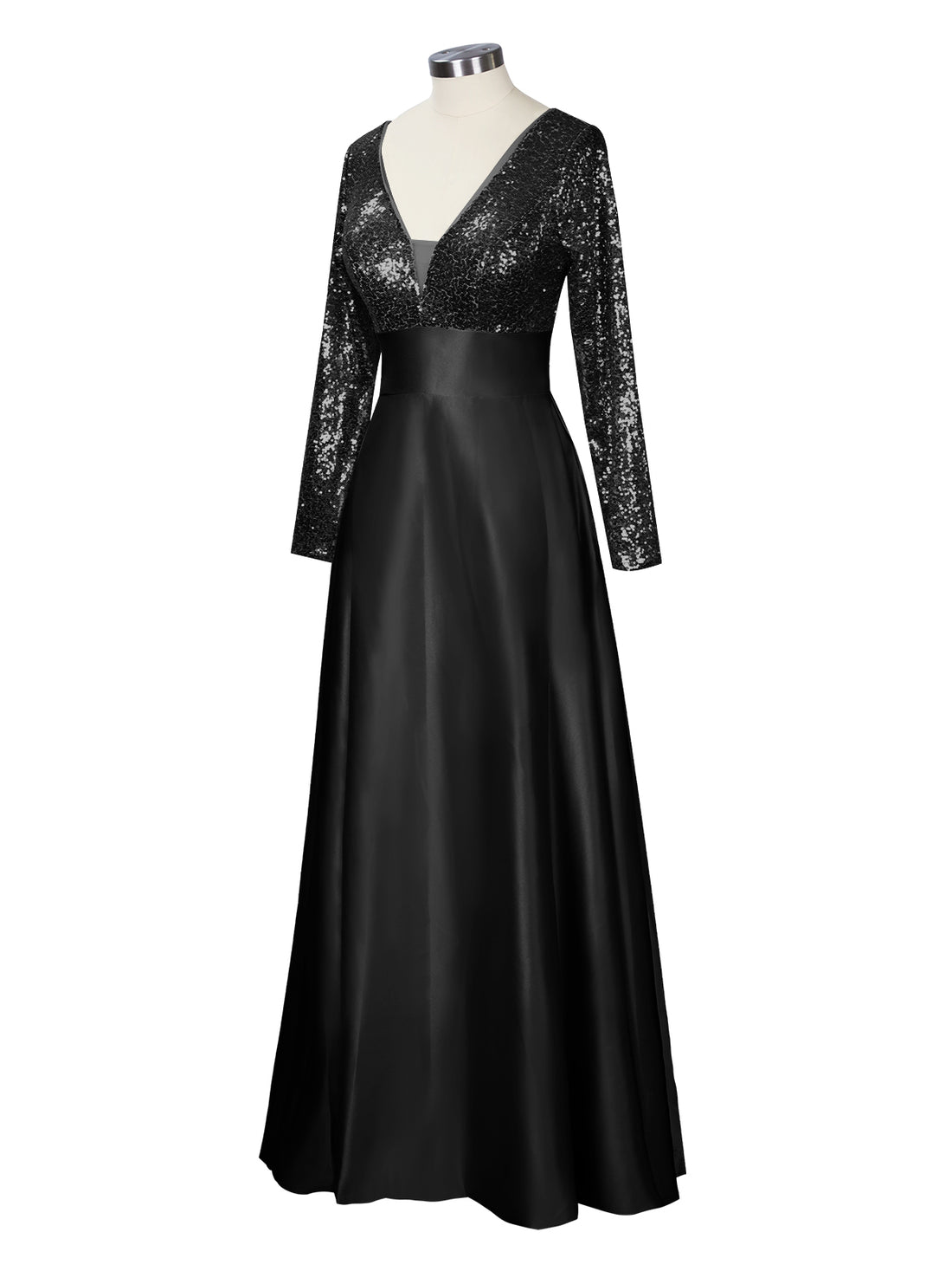 Long Sleeveless Sequin Prom Dress 