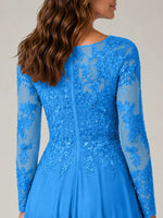 A-line Mother of the Bride Dress with Appliques