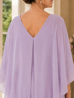 Surplice Neckline Mother of the Bride Dress in Chiffon Fabric