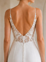 Chiffon Wedding Dress with Open-Back Design